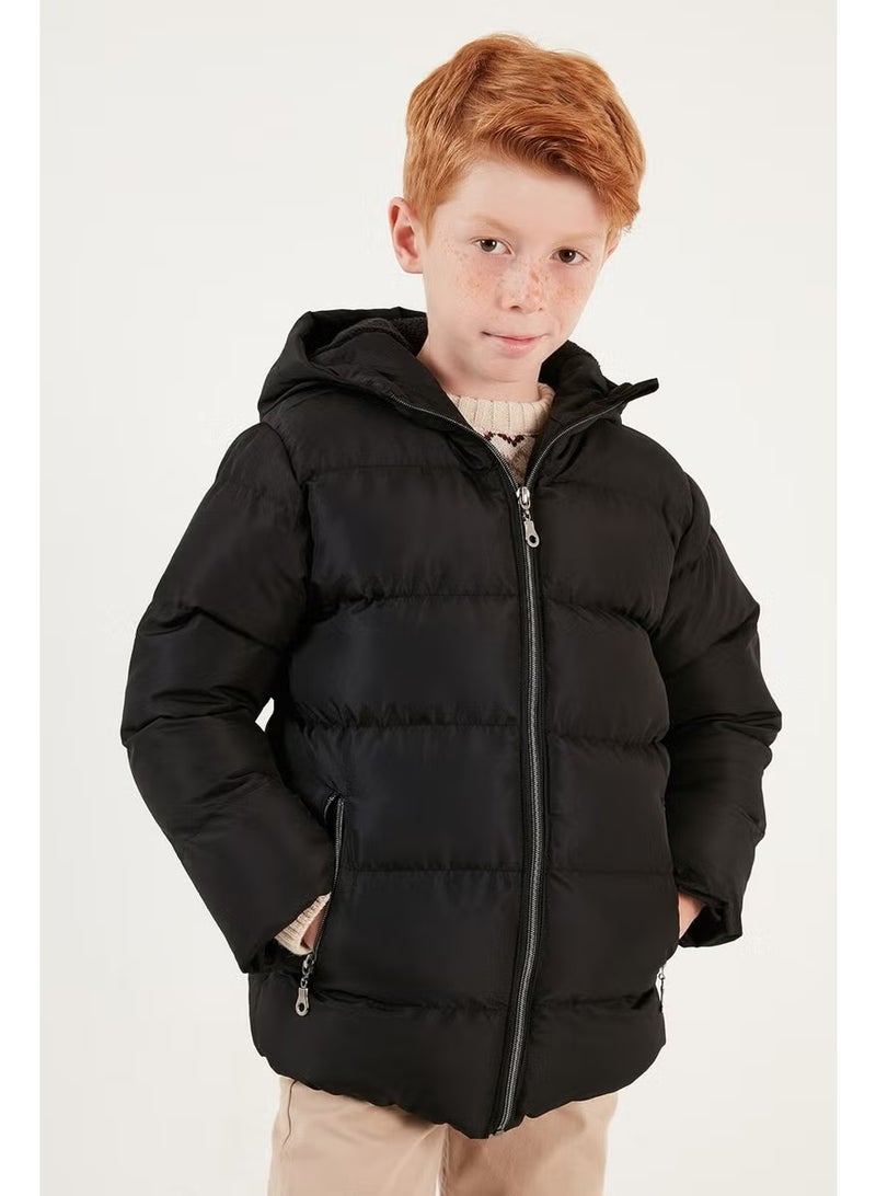 Lela Plush Lined Hooded Winter Coat with Pockets Boys' Coat 5761911 - Image 2
